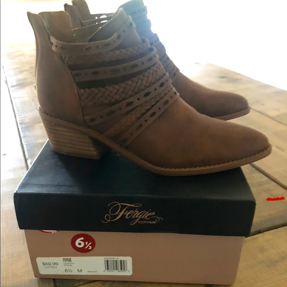 Fergie Tan/Brown Booties - BRAND NEW - Size: 6.5